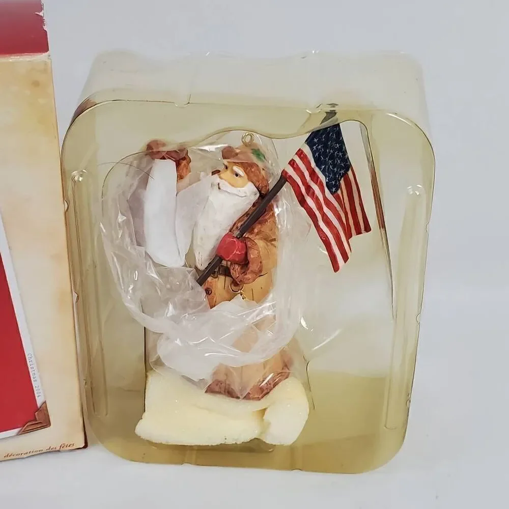 Hallmark Keepsake Ornament Santa North Pole Patriot Patriotic Flag Lantern